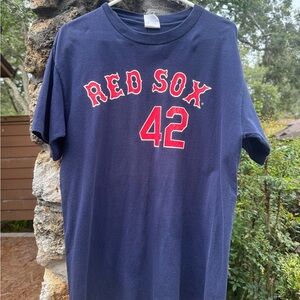 Majestic Blue and Red Short Sleeve Tees